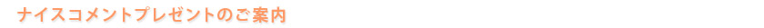 ナイスコメントプレゼントのご案内